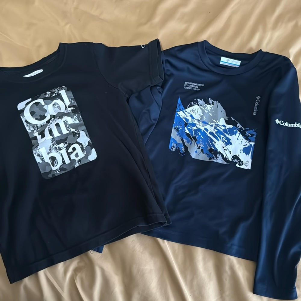 Columbia size 8 long sleeve and short sleeve shirts